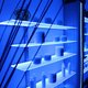 Открытый стеллаж для СПА салонов LUMINA со встроенной цветной подсветкой.