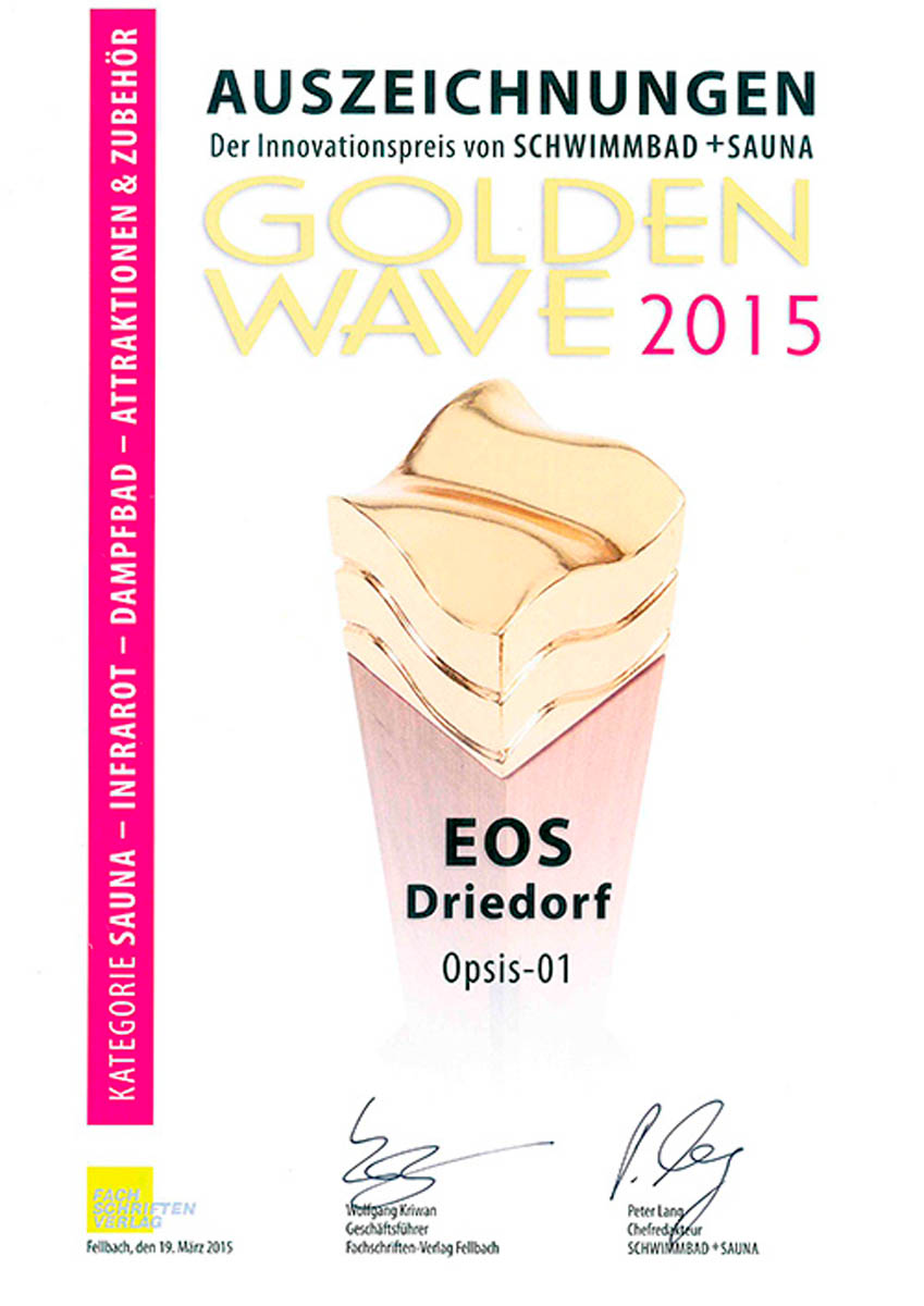 Сертификат Golden Wave за противопожарную систему Opsis 01